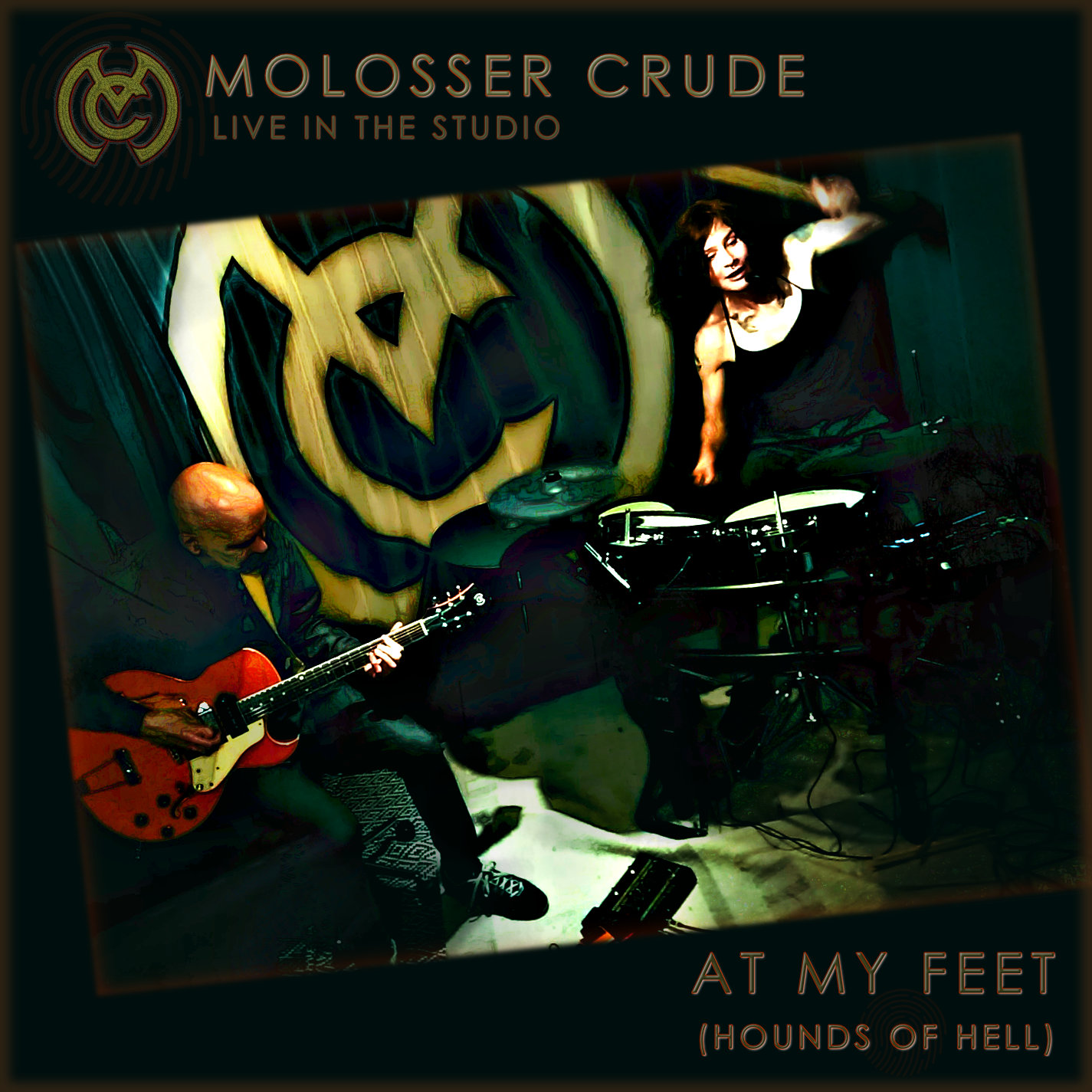 alt="Molosser Crude - At my Feet (Hounds of Hell) (2023, Evil Ear) COVER"